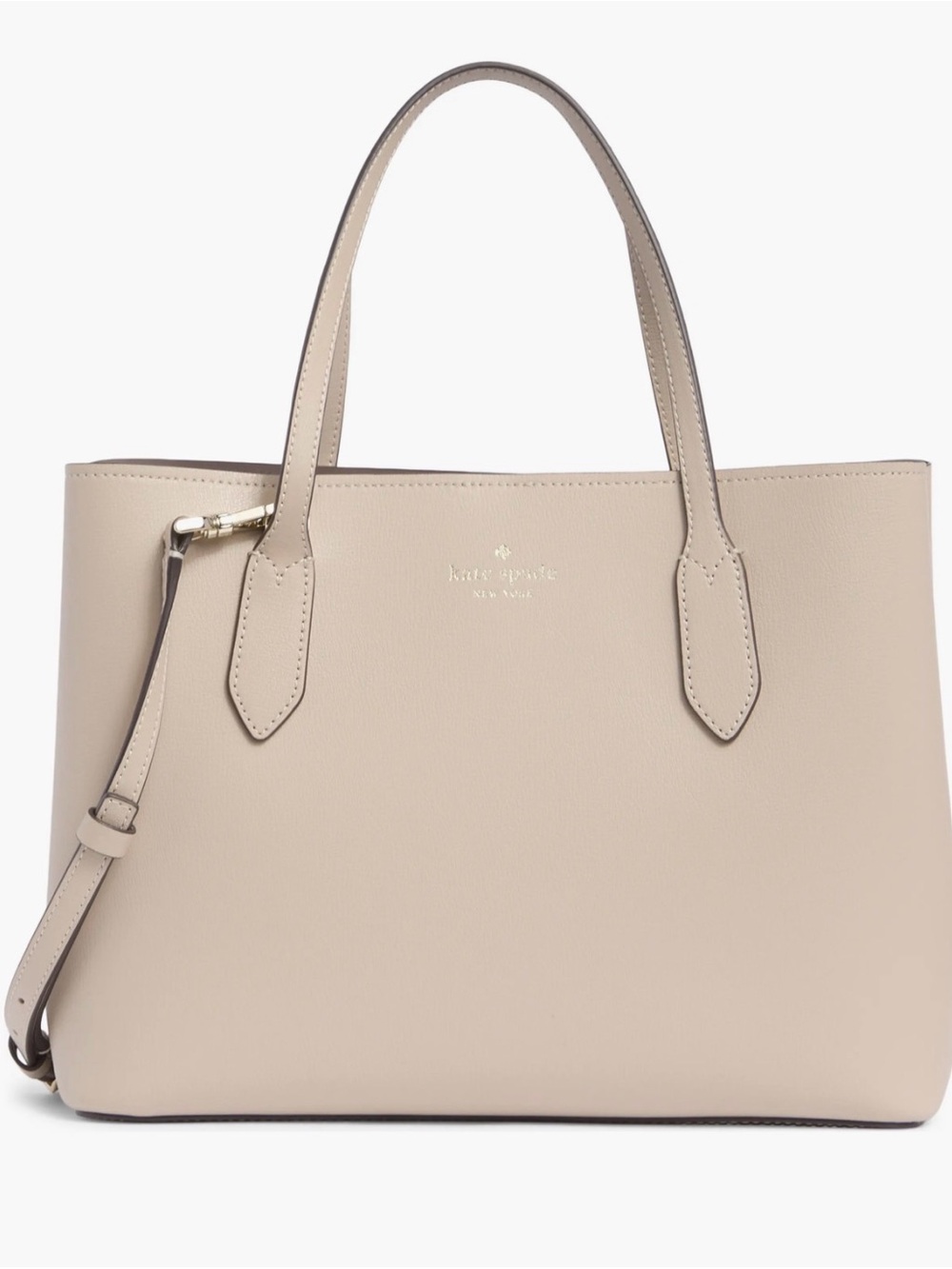 kate spade Pebble Leather Tote in Beige